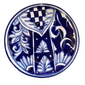 Plate Talavera Blue and White Decor Mexico 8” in diameter.